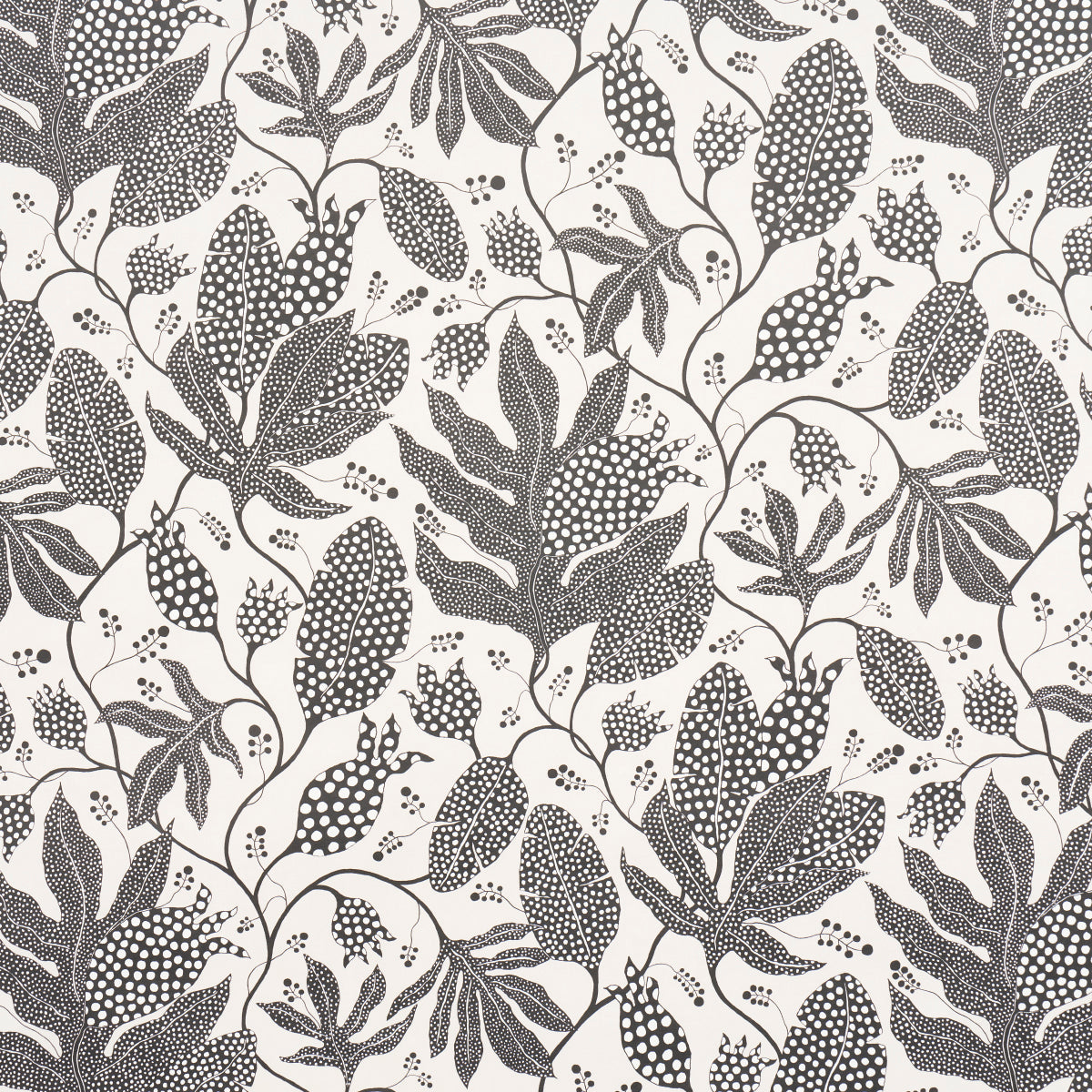 Purchase 5015462 | Polka Dot Jungle, Black & Cream - Schumacher Wallpaper