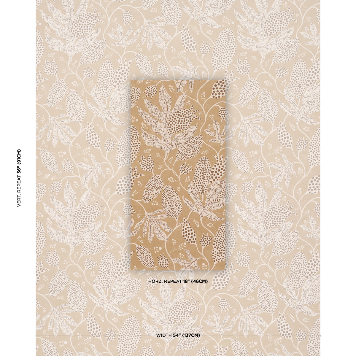 Purchase 5015464 | Polka Dot Jungle, Caramel - Schumacher Wallpaper