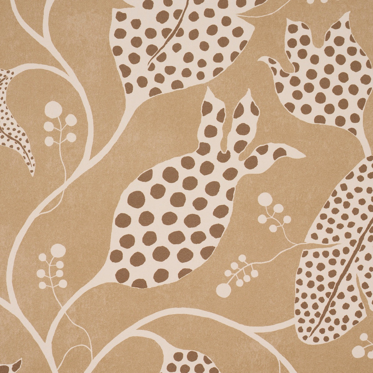 Purchase 5015464 | Polka Dot Jungle, Caramel - Schumacher Wallpaper