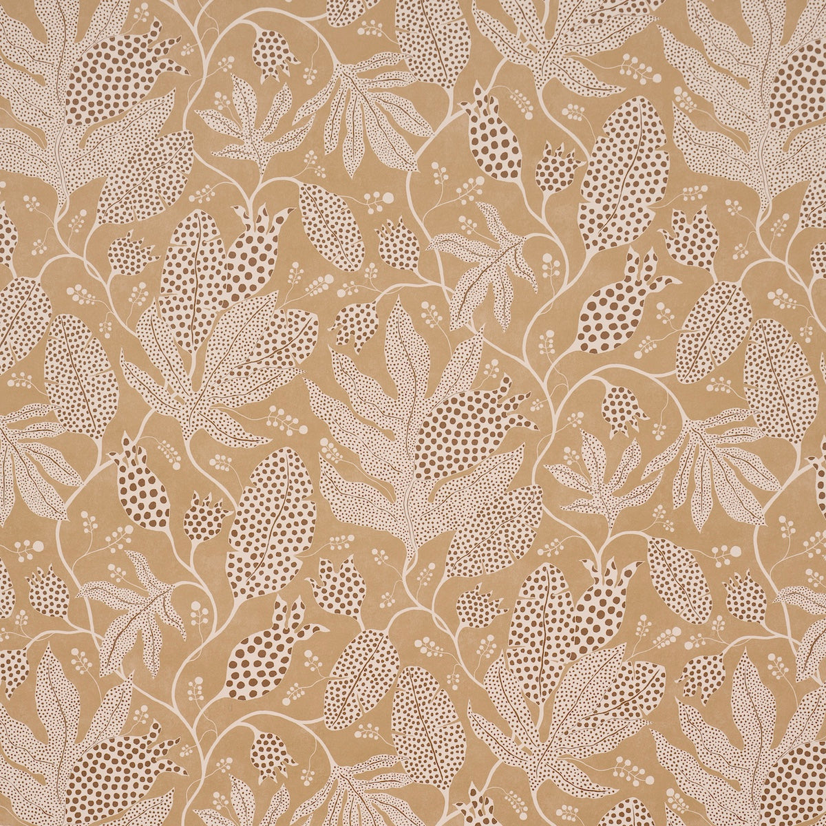 Purchase 5015464 | Polka Dot Jungle, Caramel - Schumacher Wallpaper