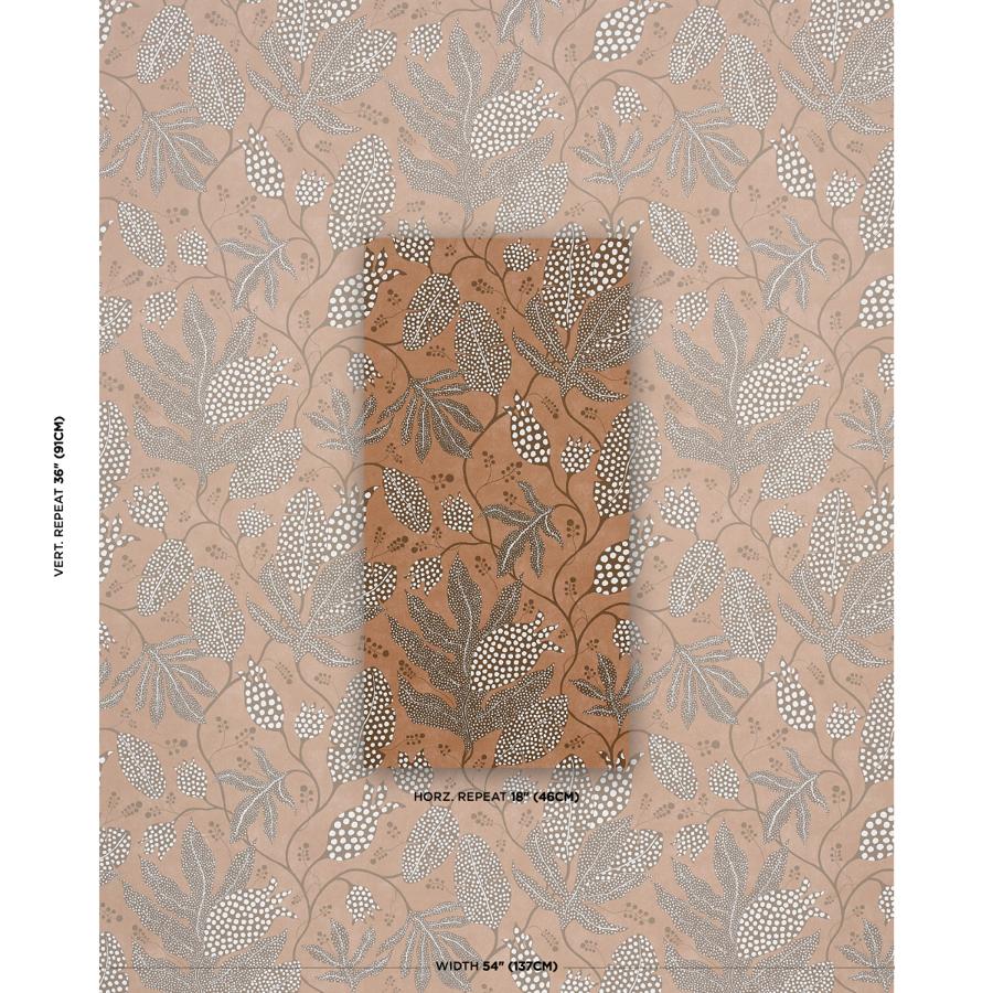 Purchase 5015465 | Polka Dot Jungle, Teracotta - Schumacher Wallpaper