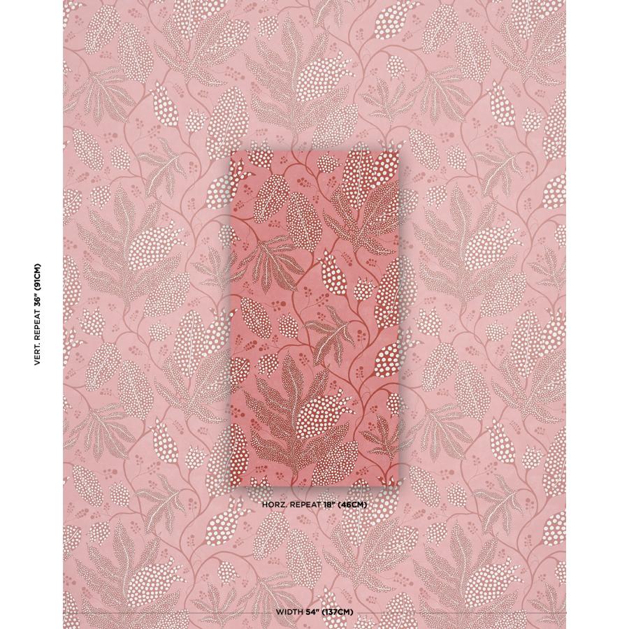 Purchase 5015466 | Polka Dot Jungle, Raspberry - Schumacher Wallpaper