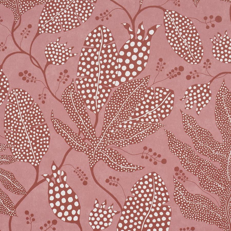 Purchase 5015466 | Polka Dot Jungle, Raspberry - Schumacher Wallpaper