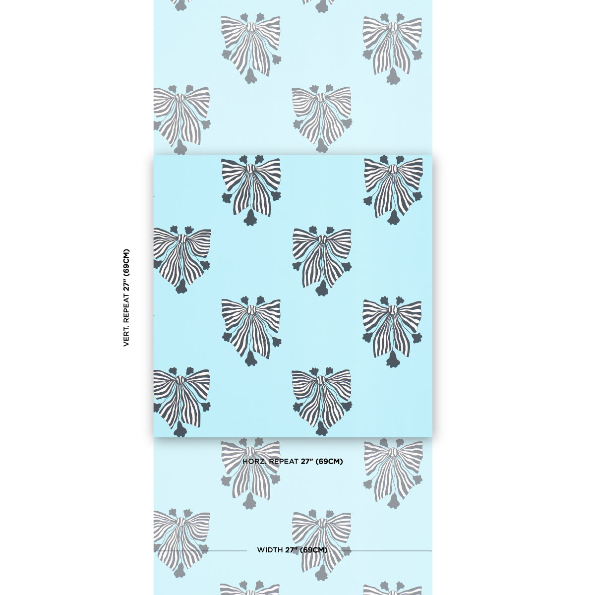 Purchase 5015470 | Bow-Wow-Wow, Aqua - Schumacher Wallpaper