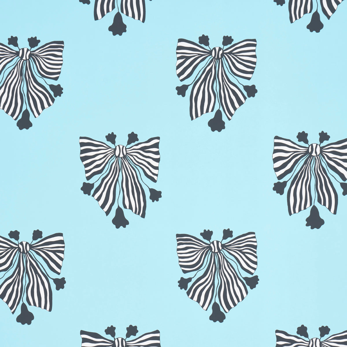 Purchase 5015470 | Bow-Wow-Wow, Aqua - Schumacher Wallpaper