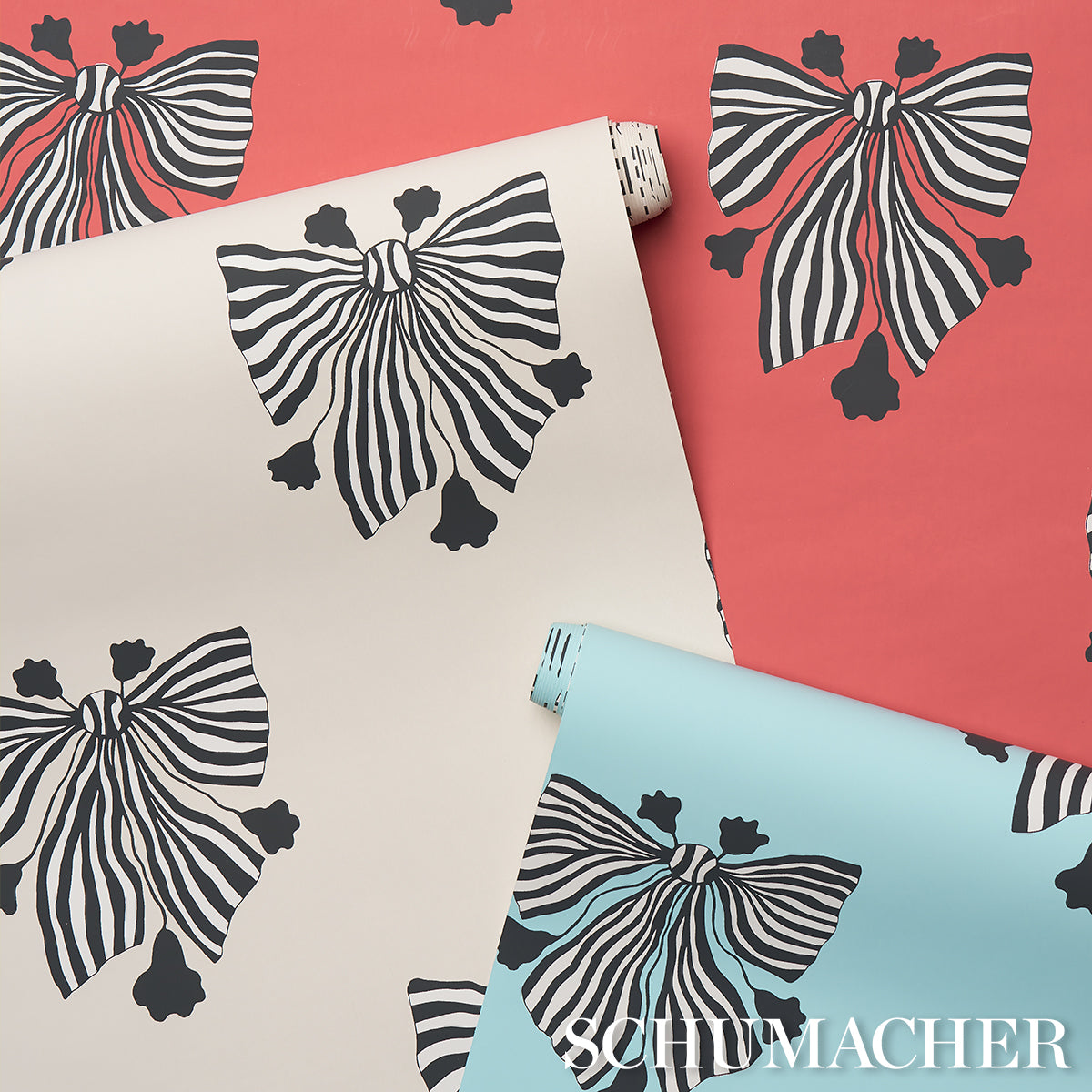 Purchase 5015471 | Bow-Wow-Wow, Red - Schumacher Wallpaper