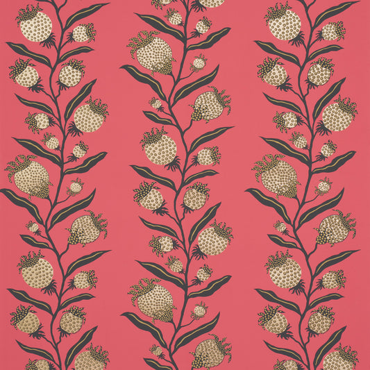 Purchase 5015480 | Thistle Vine, Red & Gold - Schumacher Wallpaper