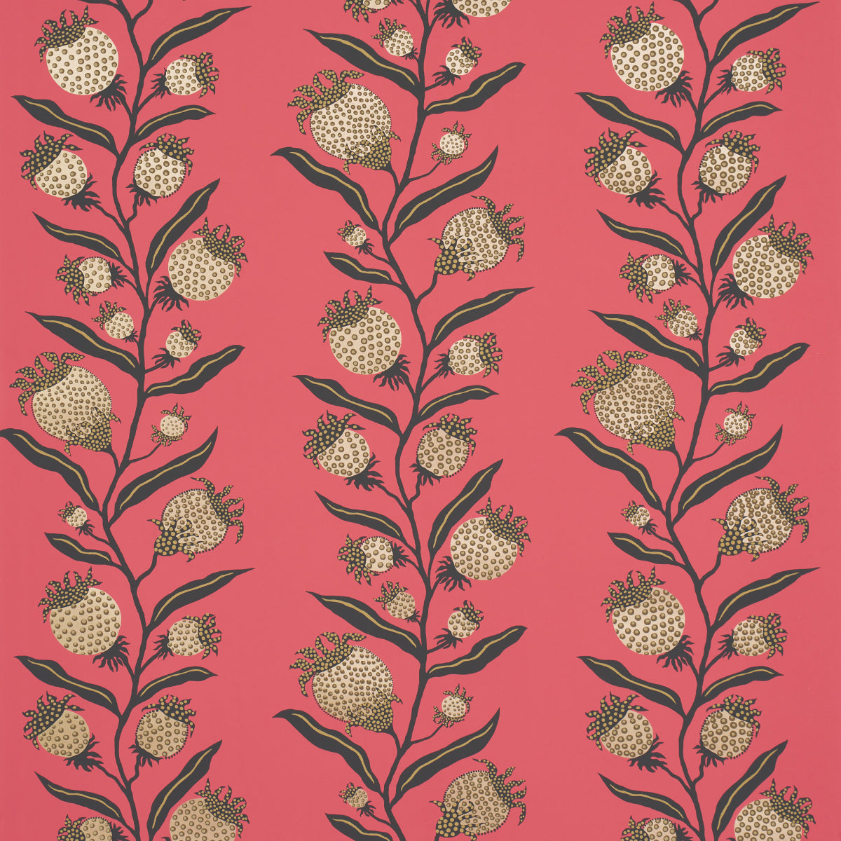 Purchase 5015480 | Thistle Vine, Red & Gold - Schumacher Wallpaper