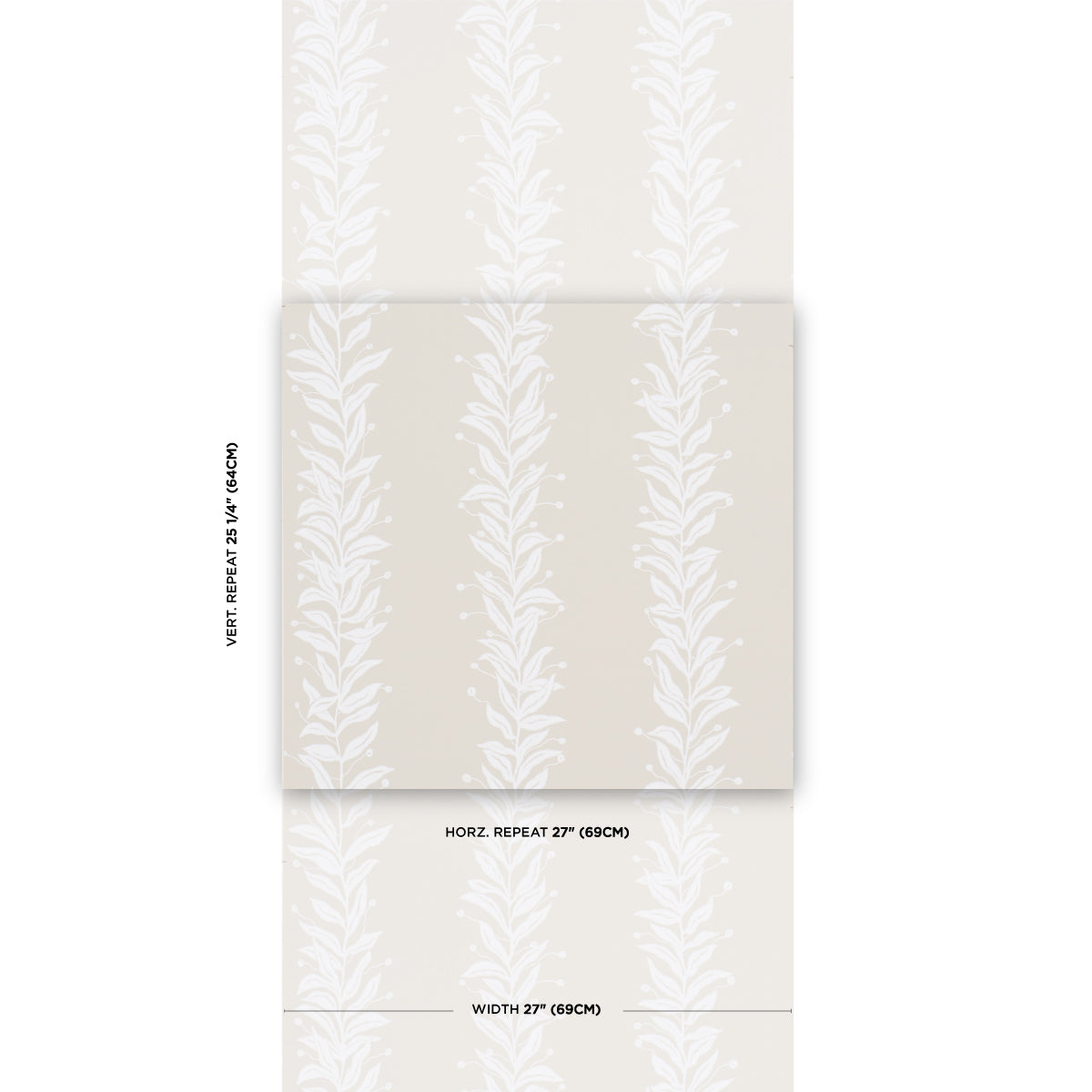Purchase 5015491 | Tendril Stripe, Natural - Schumacher Wallpaper