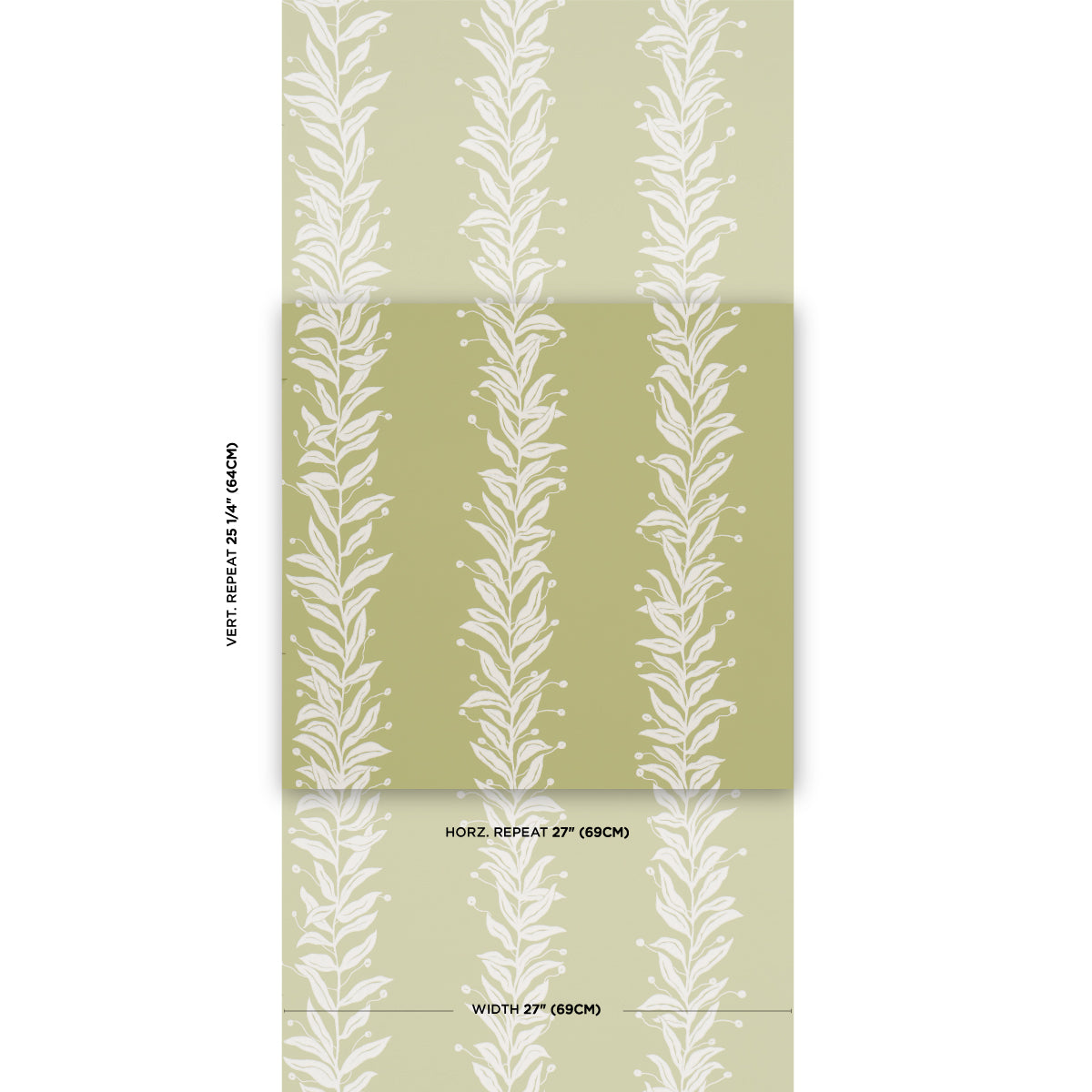 Purchase 5015492 | Tendril Stripe, Olive - Schumacher Wallpaper