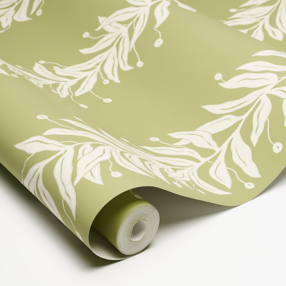 Purchase 5015492 | Tendril Stripe, Olive - Schumacher Wallpaper