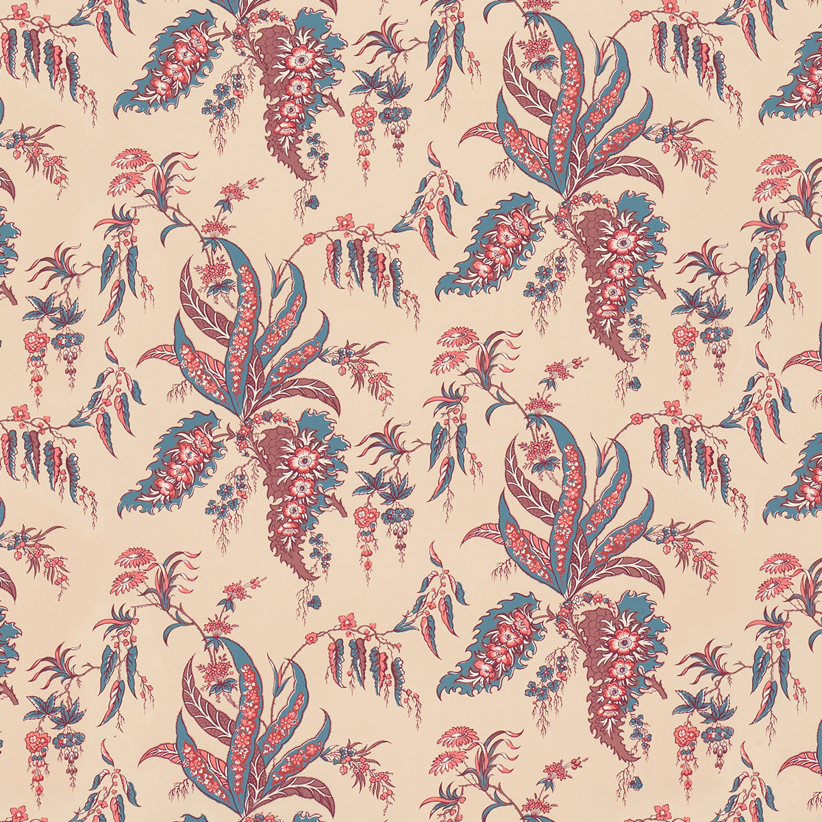 Purchase 5015500 | Apolline Botanical, Rouge & Bleu - Schumacher Wallpaper
