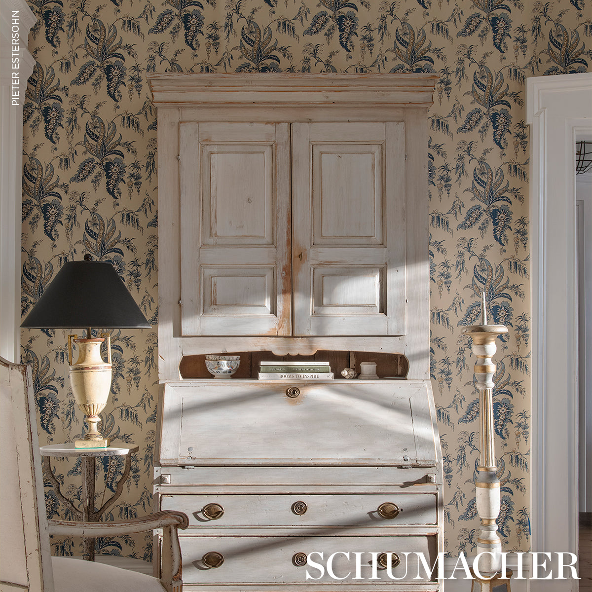 Purchase 5015501 | Apolline Botanical, Ciel & Marine - Schumacher Wallpaper