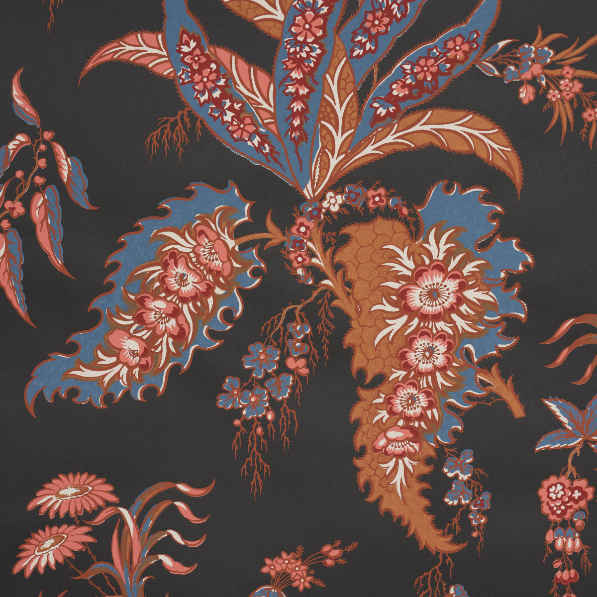 Purchase 5015502 | Apolline Botanical, Rouge & Noir - Schumacher Wallpaper