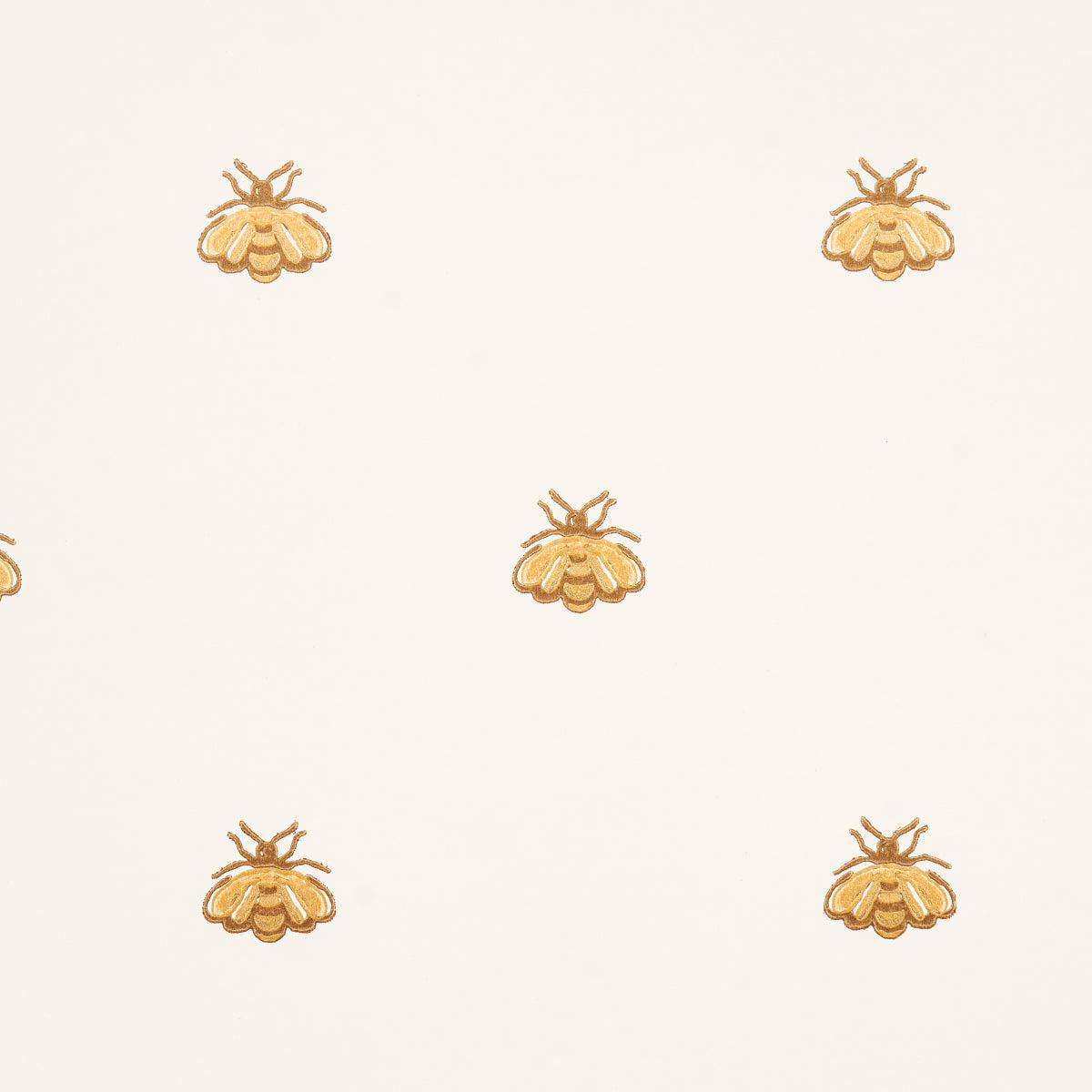 Purchase 5015530 | Hubert'S Bees, White & Gold - Schumacher Wallpaper