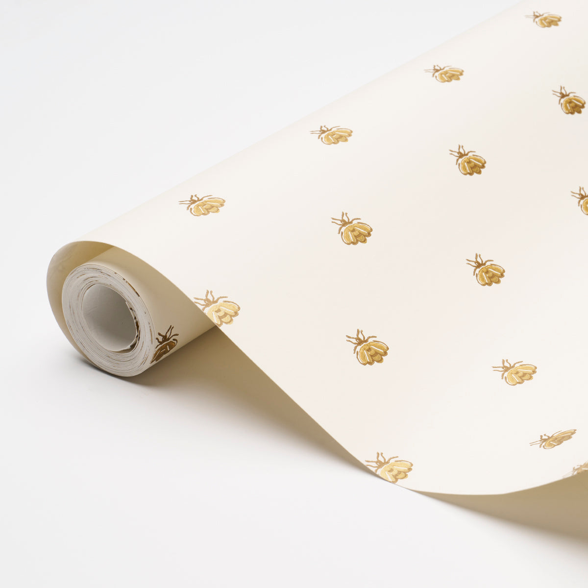 Purchase 5015530 | Hubert'S Bees, White & Gold - Schumacher Wallpaper