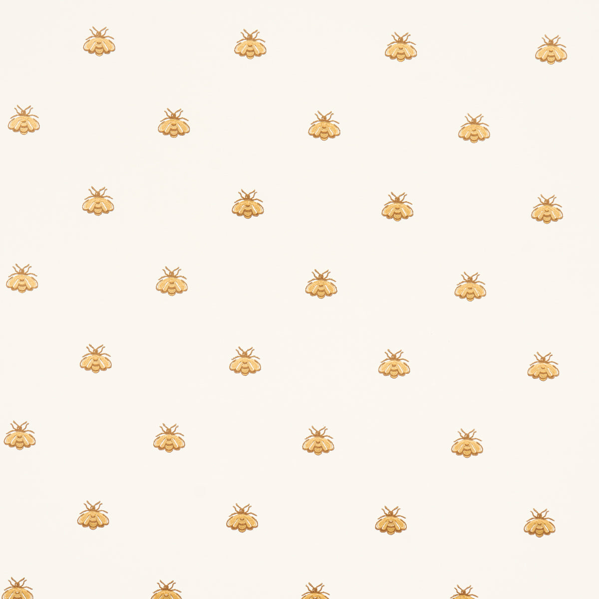 Purchase 5015530 | Hubert'S Bees, White & Gold - Schumacher Wallpaper