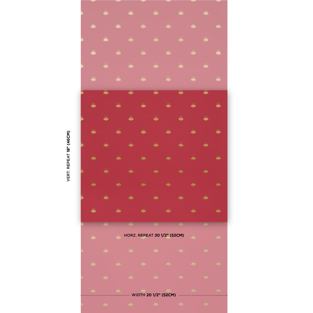 Purchase 5015532 | Hubert'S Bees, Rouge & Gold - Schumacher Wallpaper