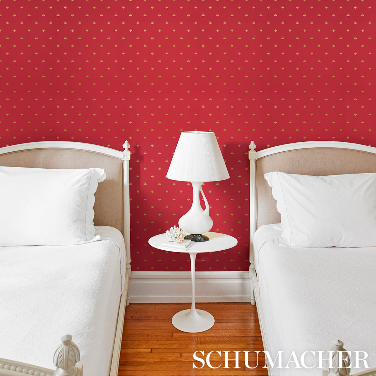 Purchase 5015532 | Hubert'S Bees, Rouge & Gold - Schumacher Wallpaper