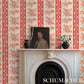 Purchase 5015541 | Sylvain Floral Stripe, Rouge - Schumacher Wallpaper