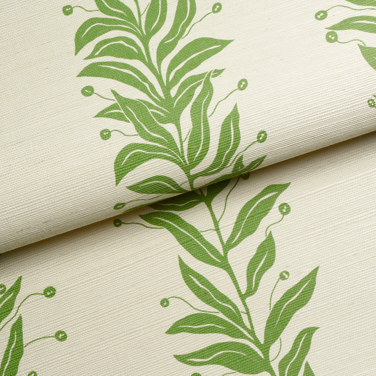 Purchase 5015560 | Tendril Stripe Sisal, Olive - Schumacher Wallpaper