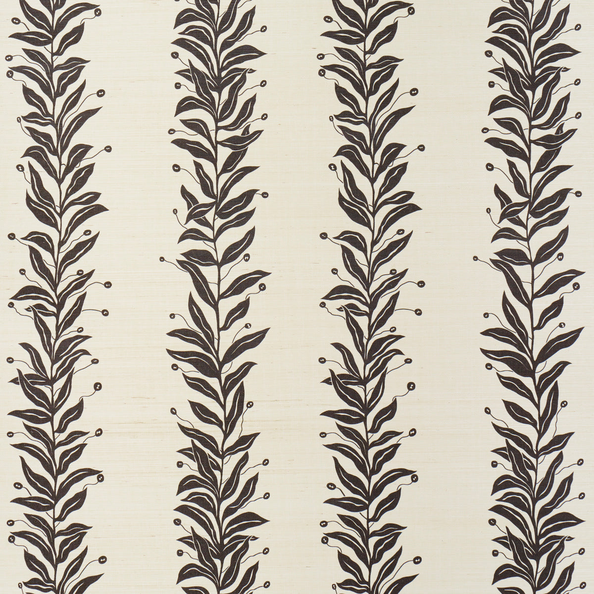 Purchase 5015562 | Tendril Stripe Sisal, Black & Cream - Schumacher Wallpaper