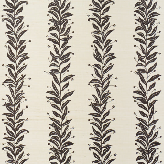 Purchase 5015562 | Tendril Stripe Sisal, Black & Cream - Schumacher Wallpaper