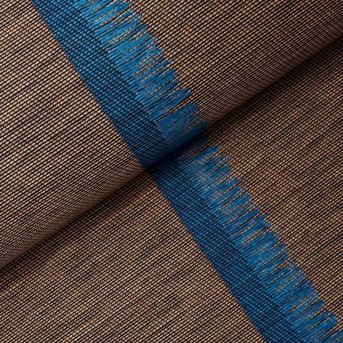 Purchase 5015710 | Axel Fringe Wallcovering, Peacock/Brown - Schumacher Wallpaper