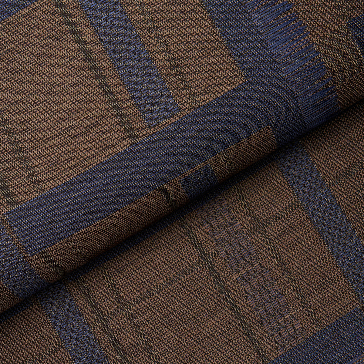 Purchase 5015721 | Axel Plaid Wallcovering, Navy/Espresso - Schumacher Wallpaper