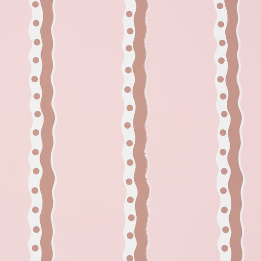 Purchase 5015741 | Rousseau Stripe, Cocoa & Blush - Schumacher Wallpaper
