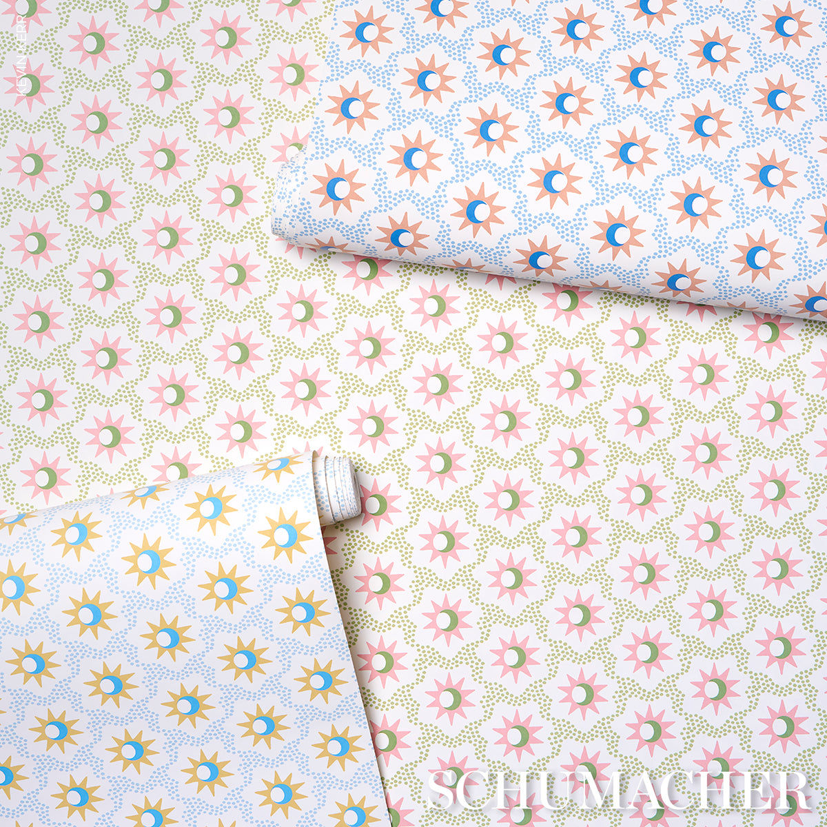 Purchase 5015762 | Lucie, Pink & Green - Schumacher Wallpaper