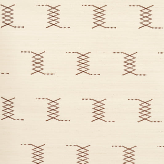Purchase 5015780 | Kin Sisal Embroidery, Hazel On Ivory - Schumacher Wallpaper