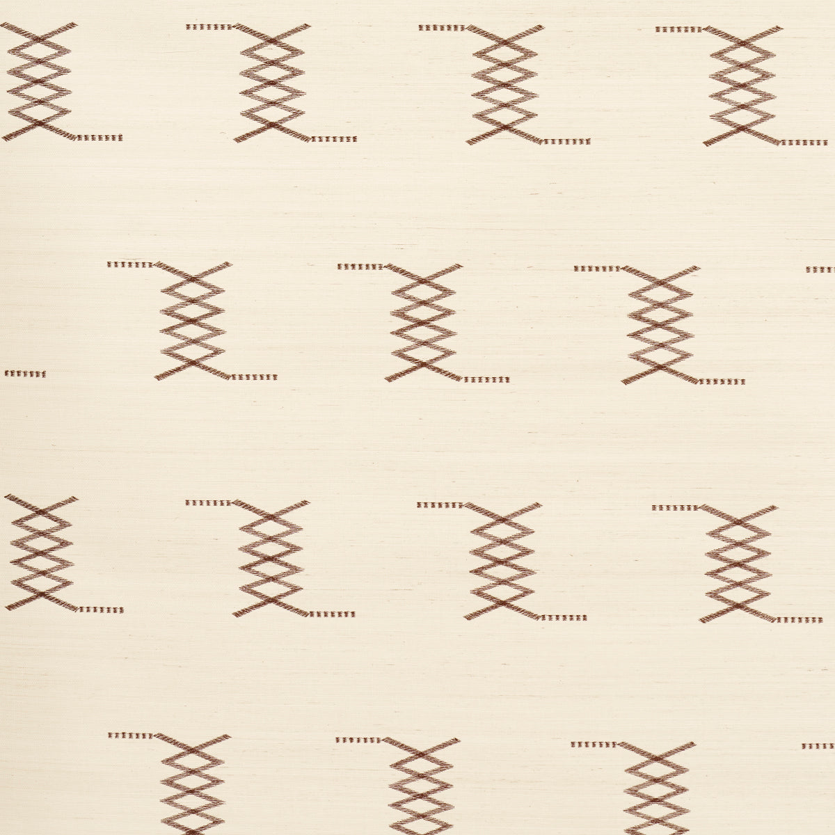 Purchase 5015780 | Kin Sisal Embroidery, Hazel On Ivory - Schumacher Wallpaper