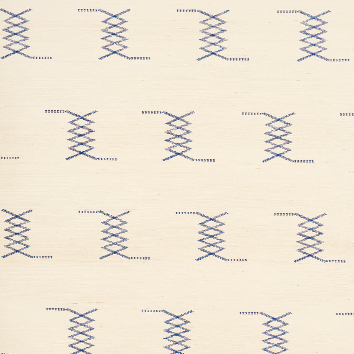 Purchase 5015781 | Kin Sisal Embroidery, Ink On Ivory - Schumacher Wallpaper