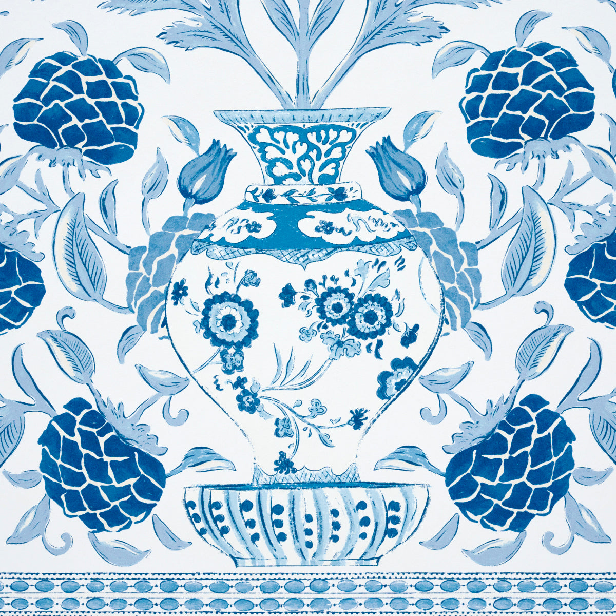 Purchase 5015830 | Montecito Panel Set, Indigo - Schumacher Wallpaper