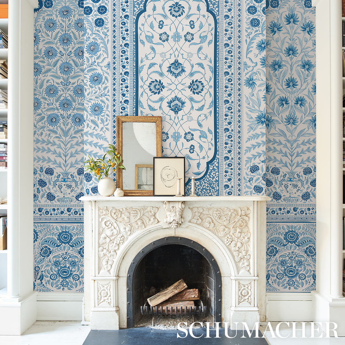 Purchase 5015830 | Montecito Panel Set, Indigo - Schumacher Wallpaper