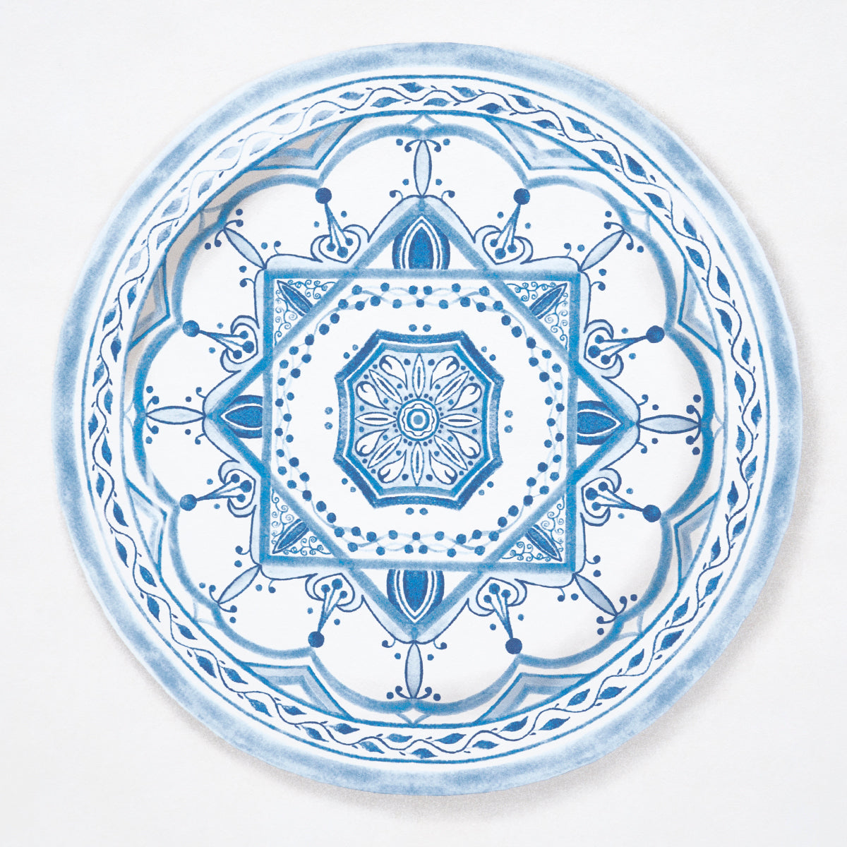 Purchase 5015840 | Montecito Porcelain, Indigo - Schumacher Wallpaper