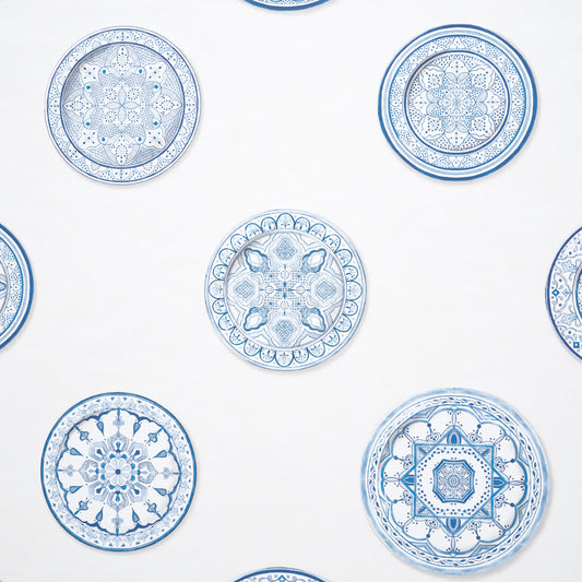 Purchase 5015840 | Montecito Porcelain, Indigo - Schumacher Wallpaper