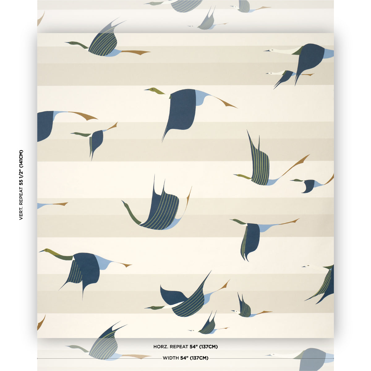 Purchase 5015851 | Flying West, Blue - Schumacher Wallpaper