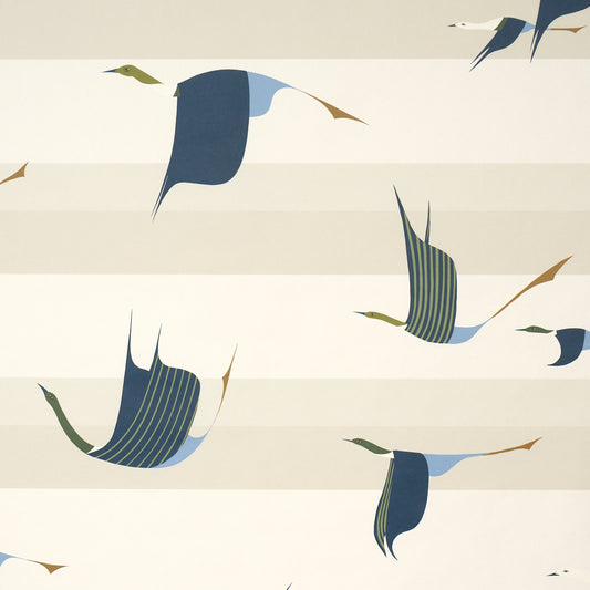 Purchase 5015851 | Flying West, Blue - Schumacher Wallpaper