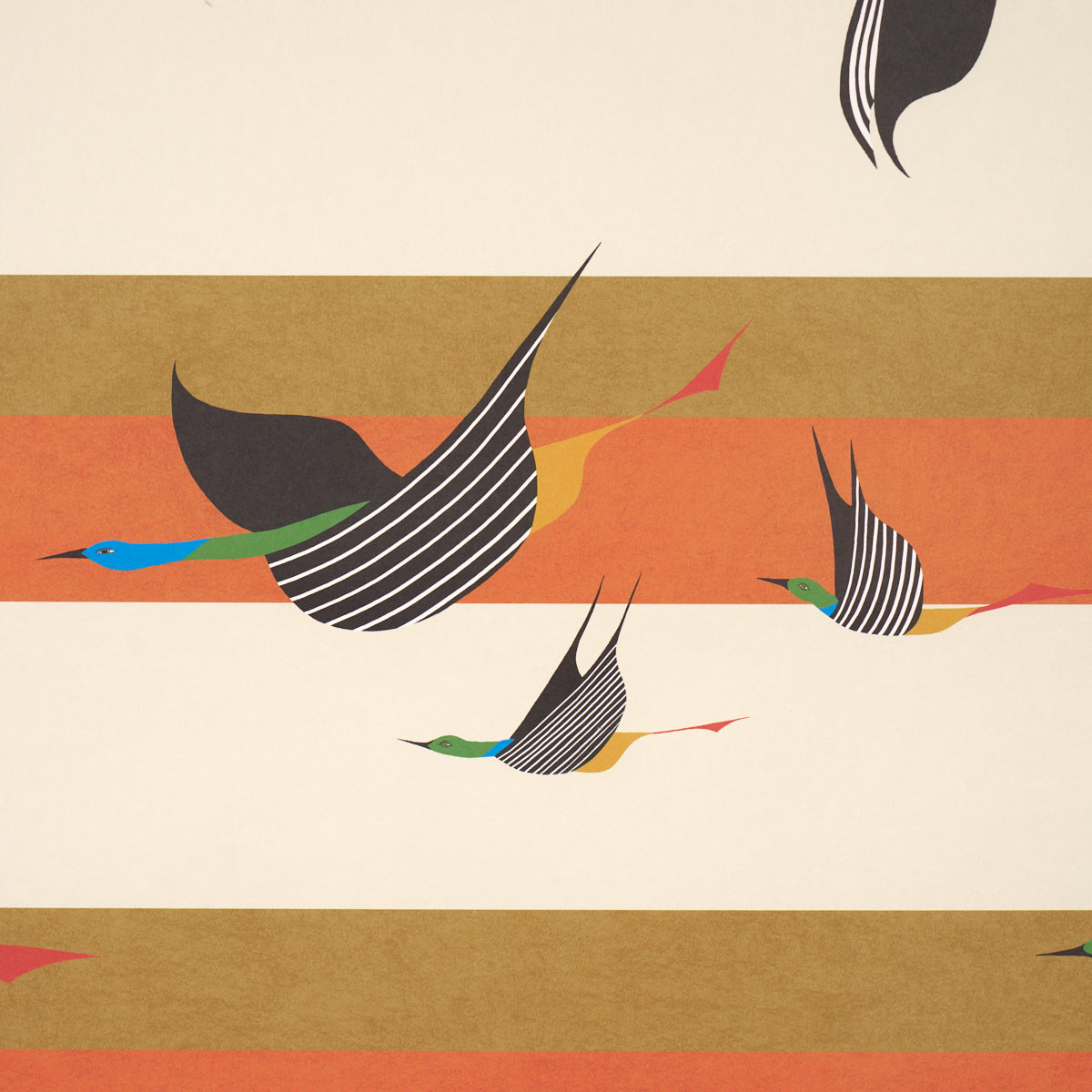 Purchase 5015852 | Flying West, Orange - Schumacher Wallpaper