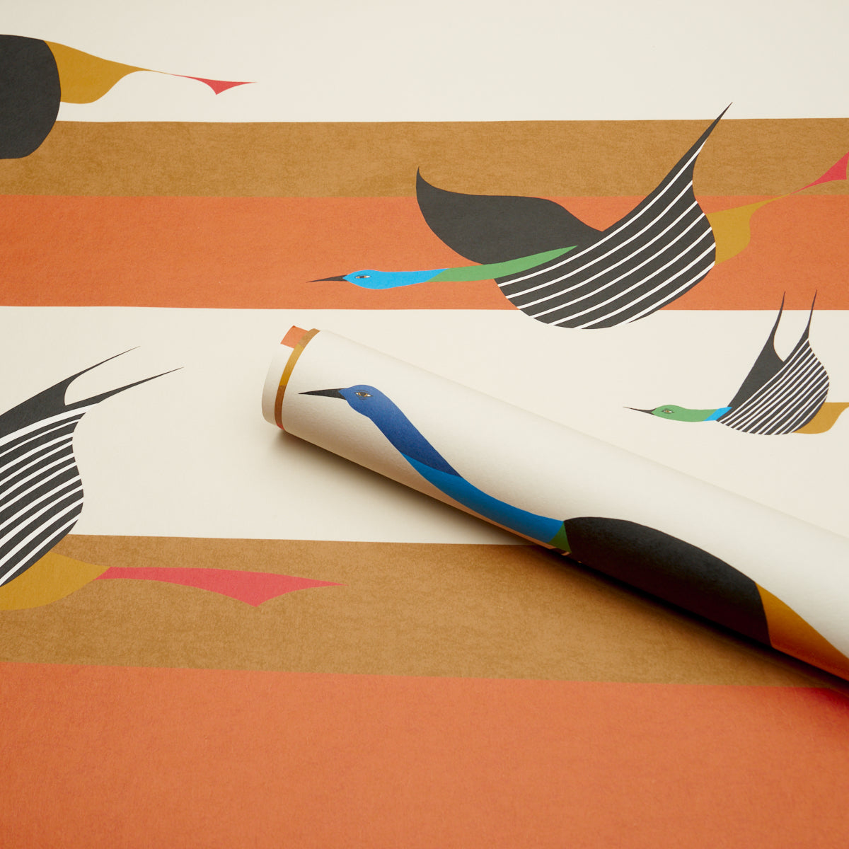 Purchase 5015852 | Flying West, Orange - Schumacher Wallpaper