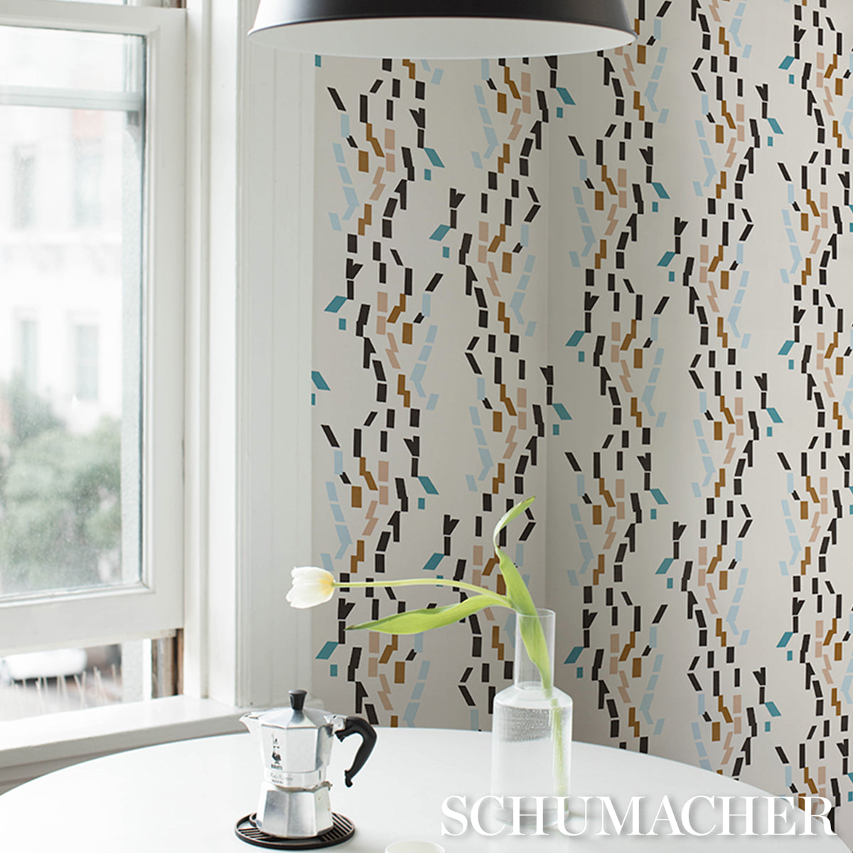 Purchase 5015871 | Confetti, Teal - Schumacher Wallpaper