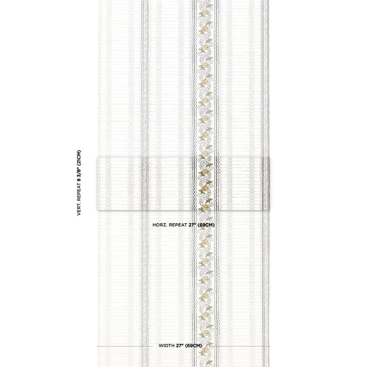 Purchase 5015931 | Serena Stripe, Ochre - Schumacher Wallpaper