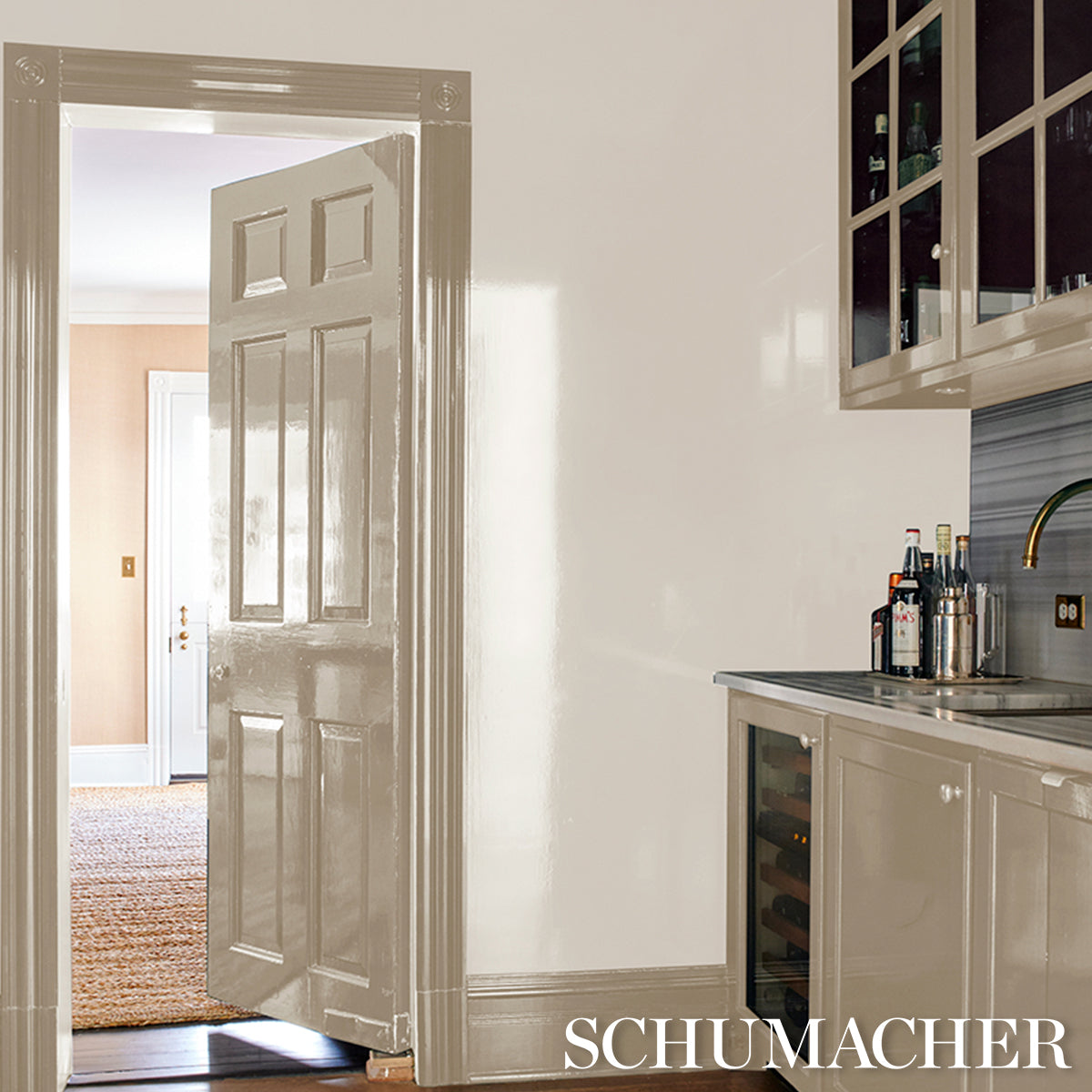 Purchase 5015943 | Ace Faux Lacquer Performance Vinyl, Ivory - Schumacher Wallpaper