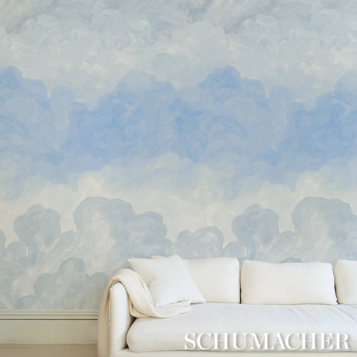 Purchase 5016021 | Painted Sky, Clear Blue - Schumacher Wallpaper