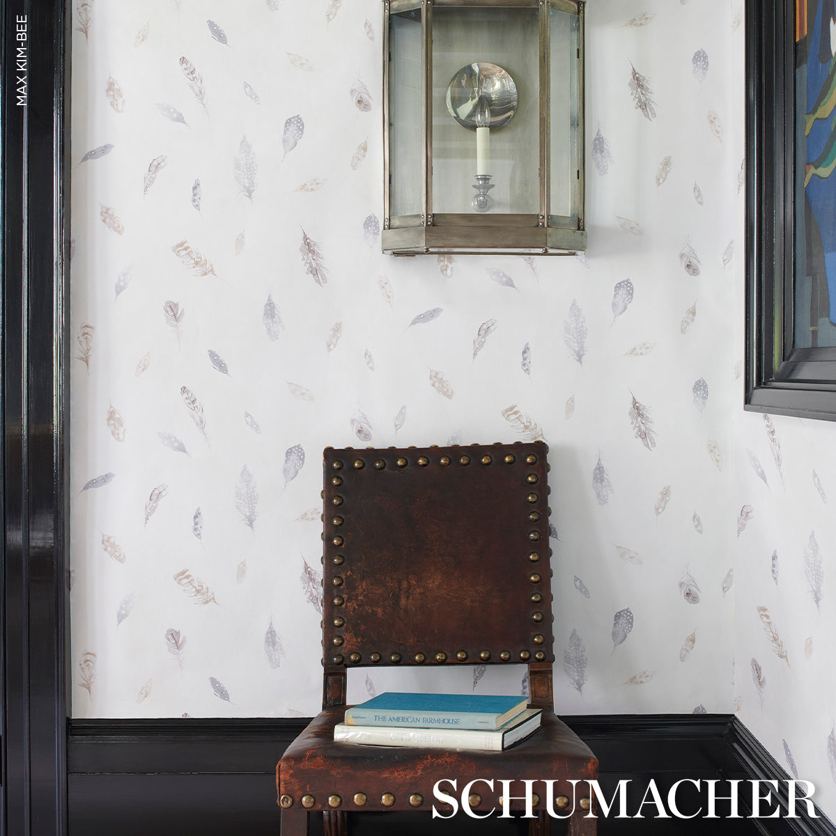 Purchase 5016060 | Woodland Feathers, Pebble - Schumacher Wallpaper