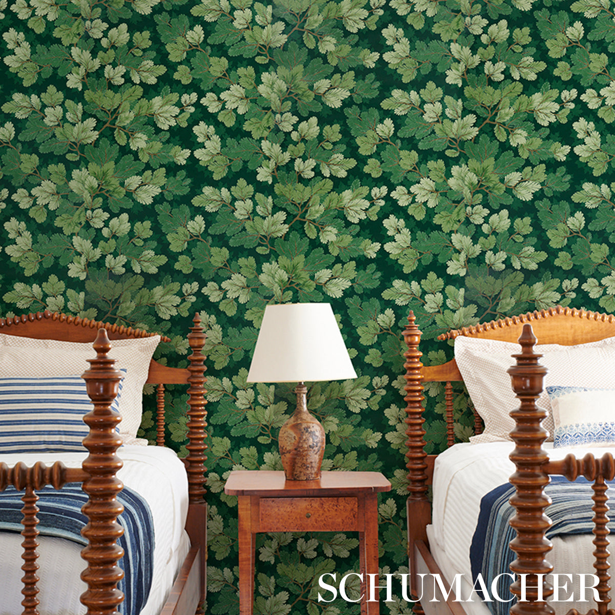 Purchase 5016071 | Covey Hedge, Forest - Schumacher Wallpaper