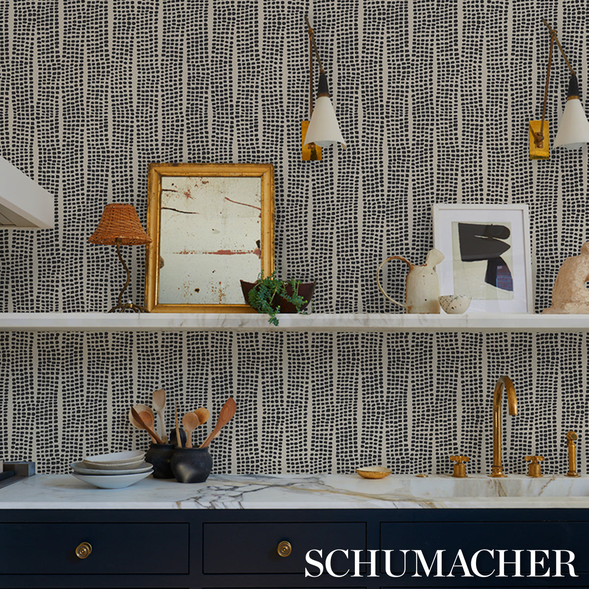 Purchase 5016110 | Noland Vinyl, Carbon - Schumacher Wallpaper