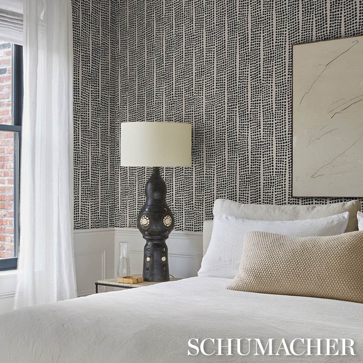 Purchase 5016110 | Noland Vinyl, Carbon - Schumacher Wallpaper